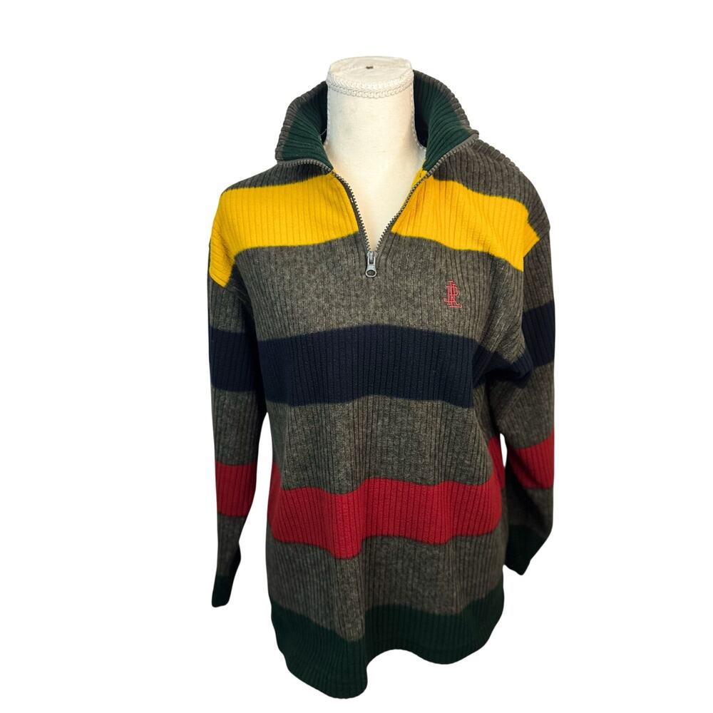 Lauren Ralph Lauren Quarter Zip Sweater Gray Women's Medium Petite Preppy MP VTG - Picture 13 of 16